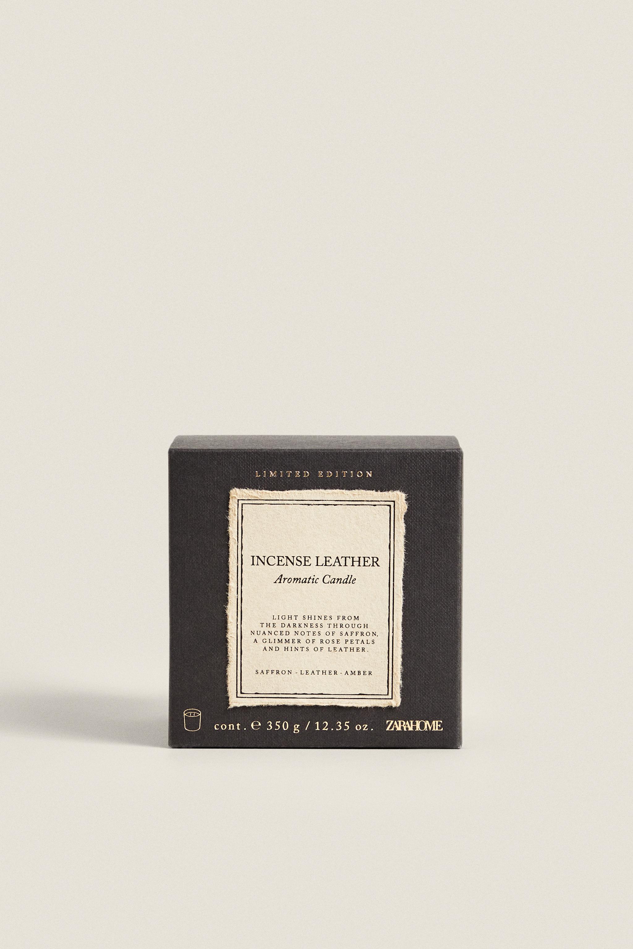 (350 G) INCENSE LEATHER SCENTED CANDLE