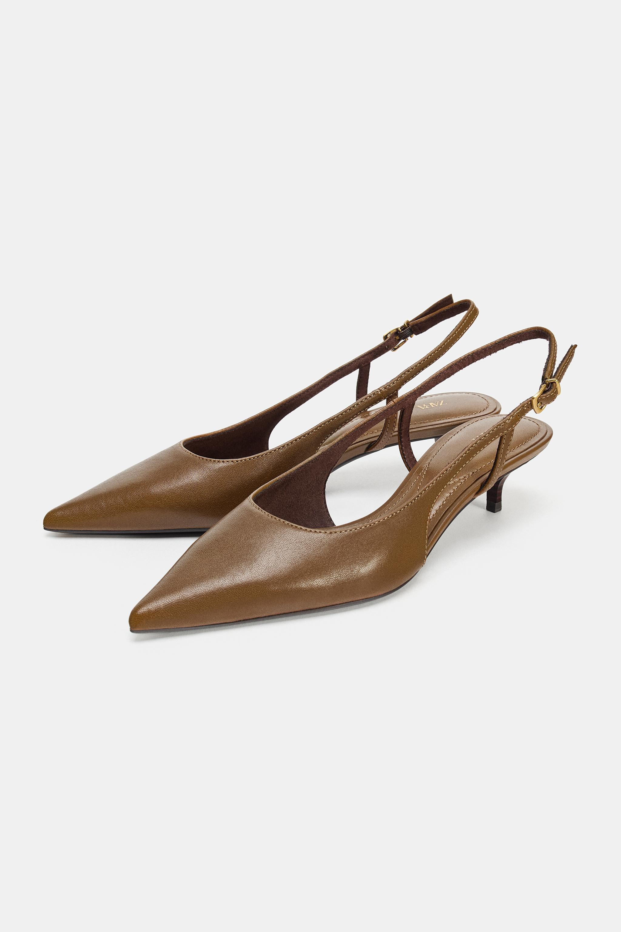 CHAUSSURES EN CUIR KITTEN HEEL