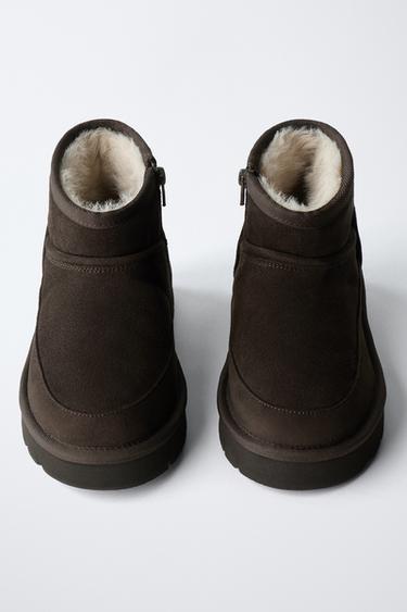 BOTTINES DOUBLÉES - Marron de Zara - Image 4