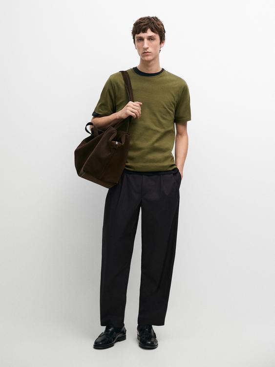 Short sleeve cotton blend T-shirt from Zara - $60