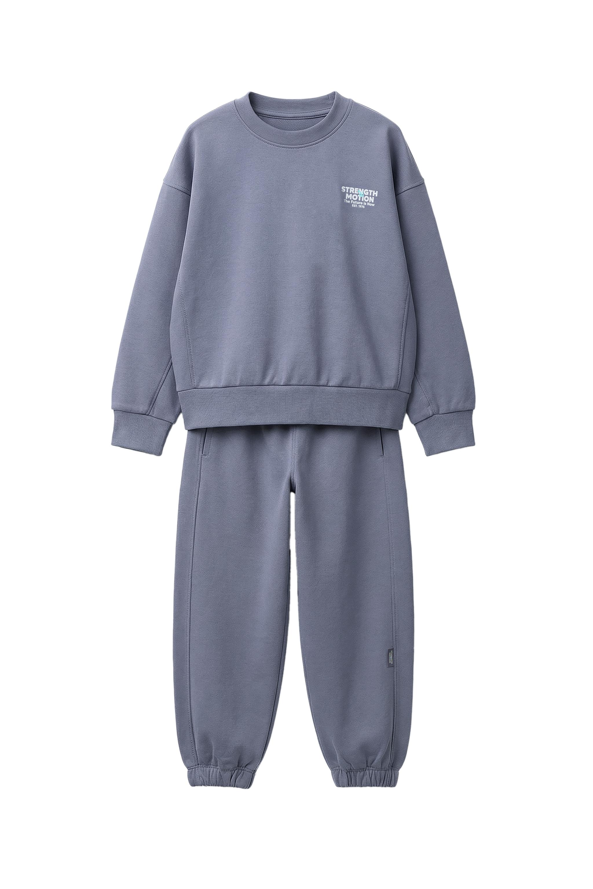 テキストスウェットシャツ＆ジョガーパンツセット - テールブルー