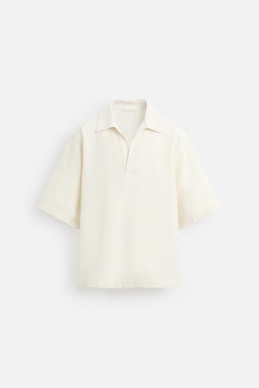RELAXED FIT TEXTURED POLO SHIRT - Ecru by Zara
