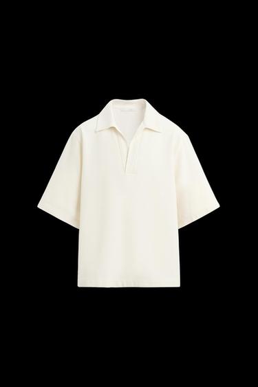 POLO RELAXED FIT MIT STRUKTURMUSTER - Cremefarben von Zara - Bild 0