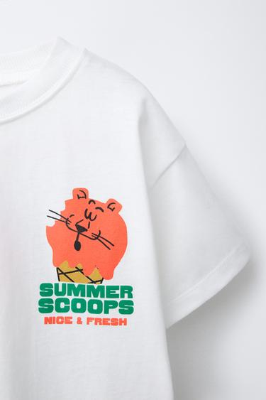T-SHIRT IMPRIMÉ ANIMAUX ET GLACES - Blanc cassé de Zara - Image 2