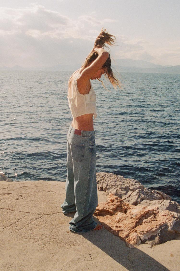 Wide Leg Jeans Zara Jeans Original Z1975 WIDE-LEG MID-WAIST JEANS