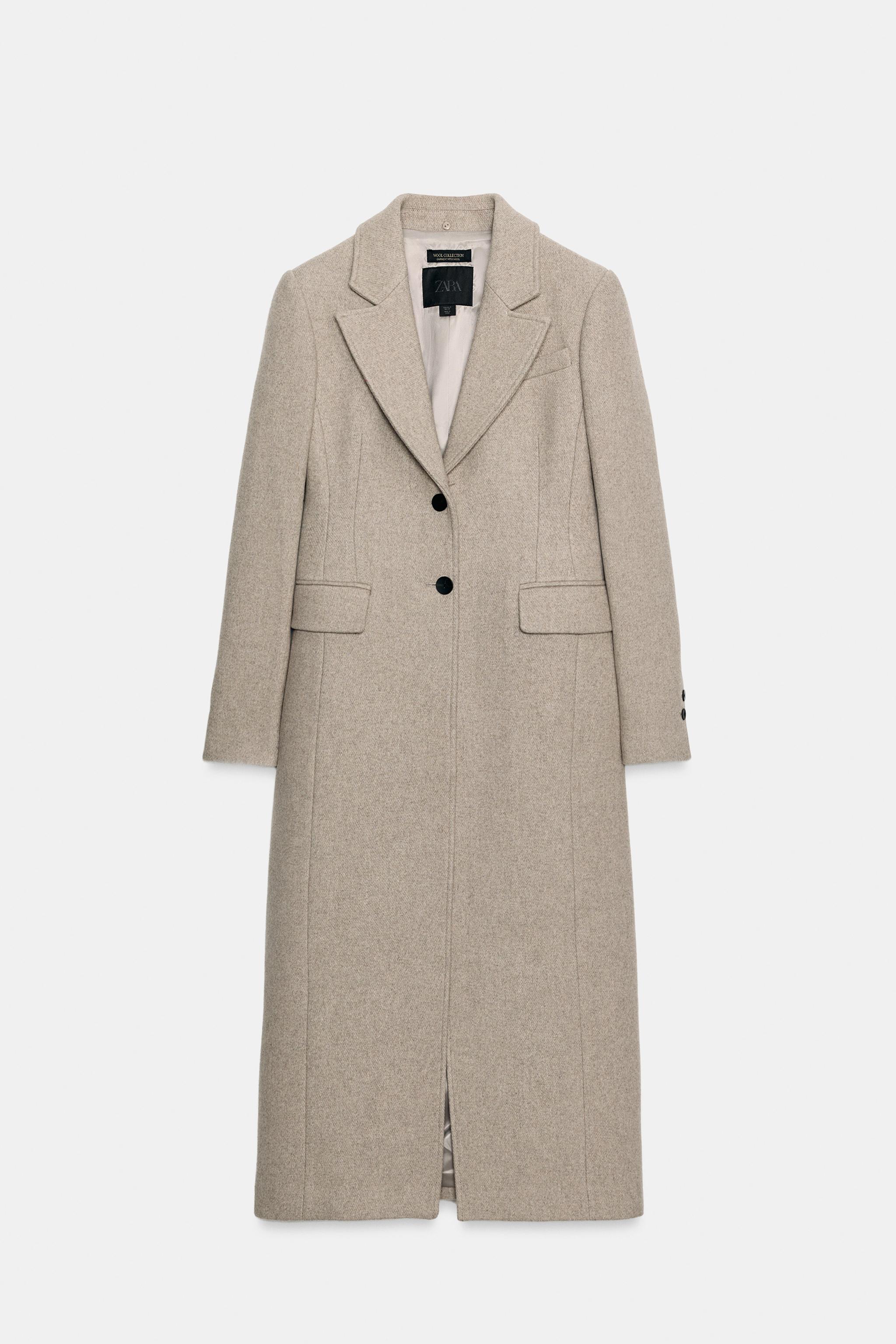 MANTEAU AVEC LAINE COL EFFET FOURRURE ZW COLLECTION