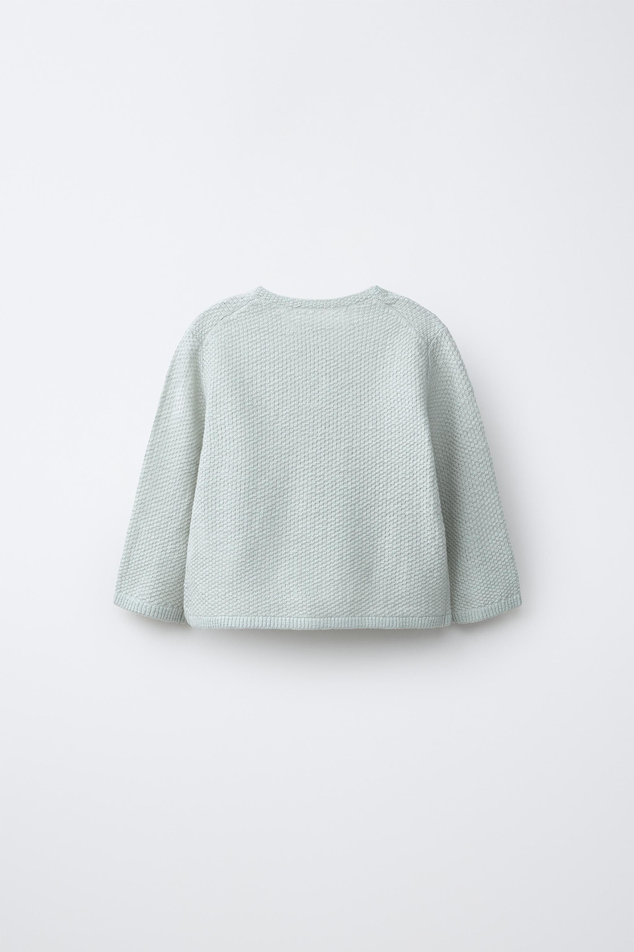 KNIT HENLEY JUMPER — Pastel green