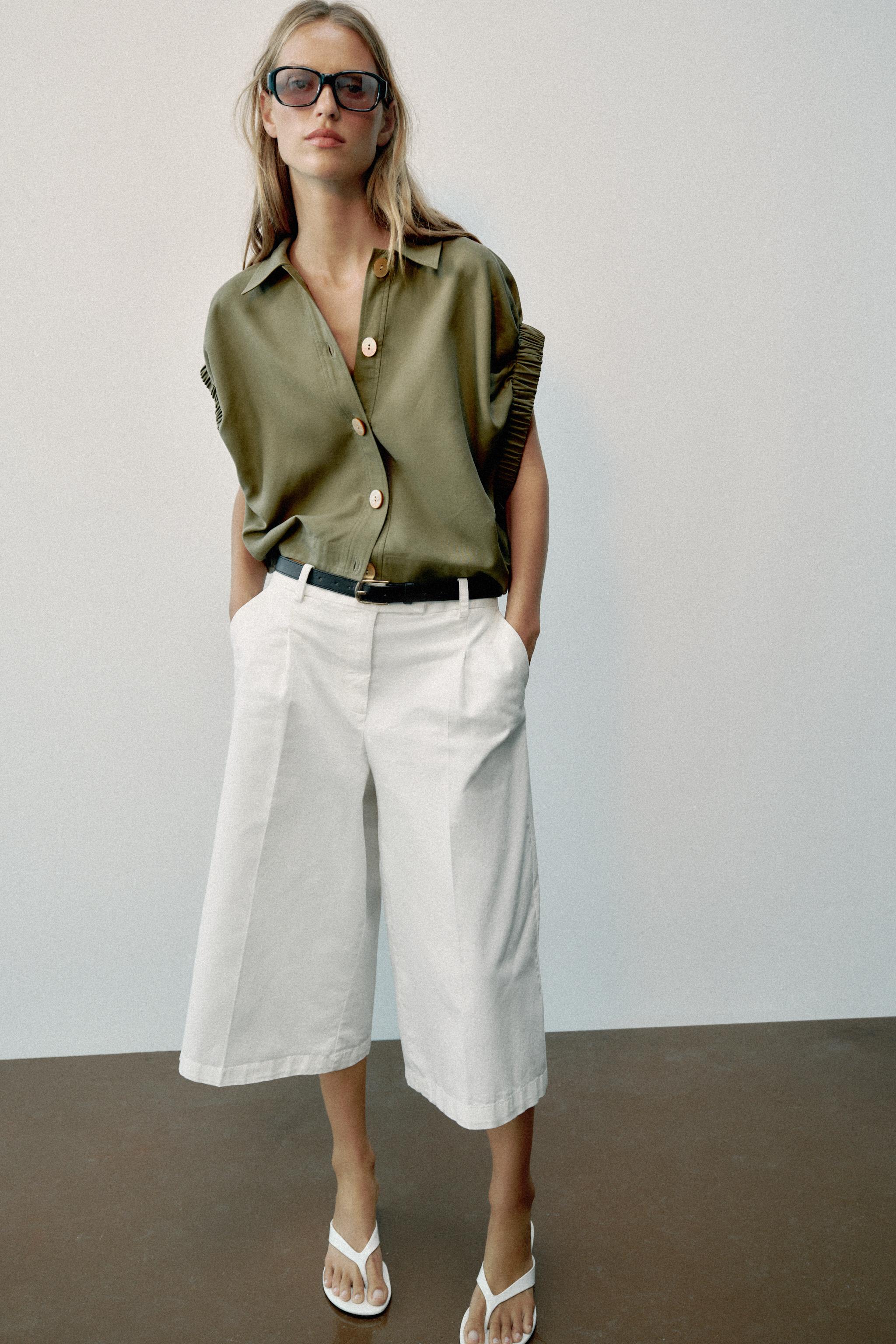 DRAPED SLEEVE SHIRT