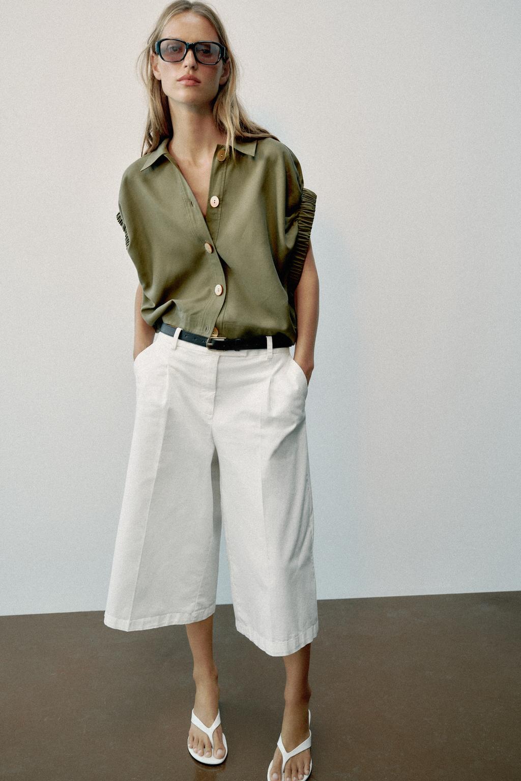 DRAPED SLEEVE SHIRT