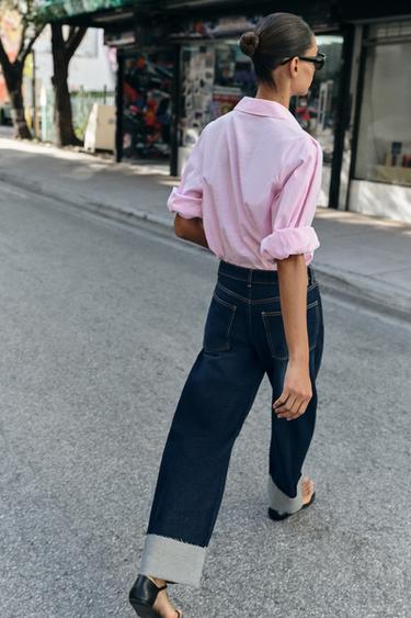 Z1975 BARREL mid-waist JEANS WITH TURN-UP HEMS - Blue by Zara - Image 2