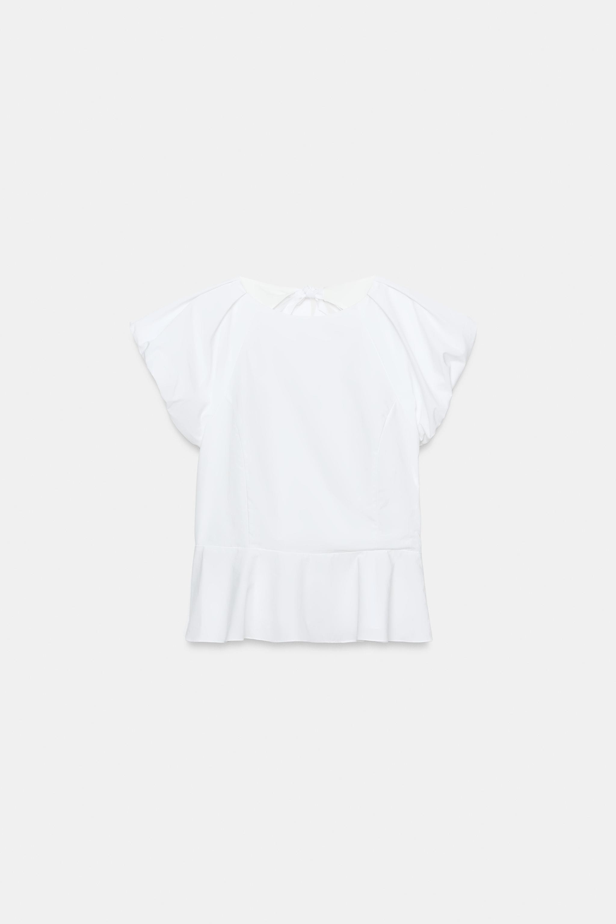POPLIN PEPLUM TOP
