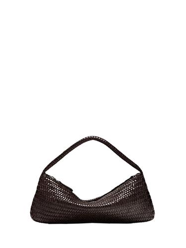 Zara Nappa leather woven croissant bag - Brown