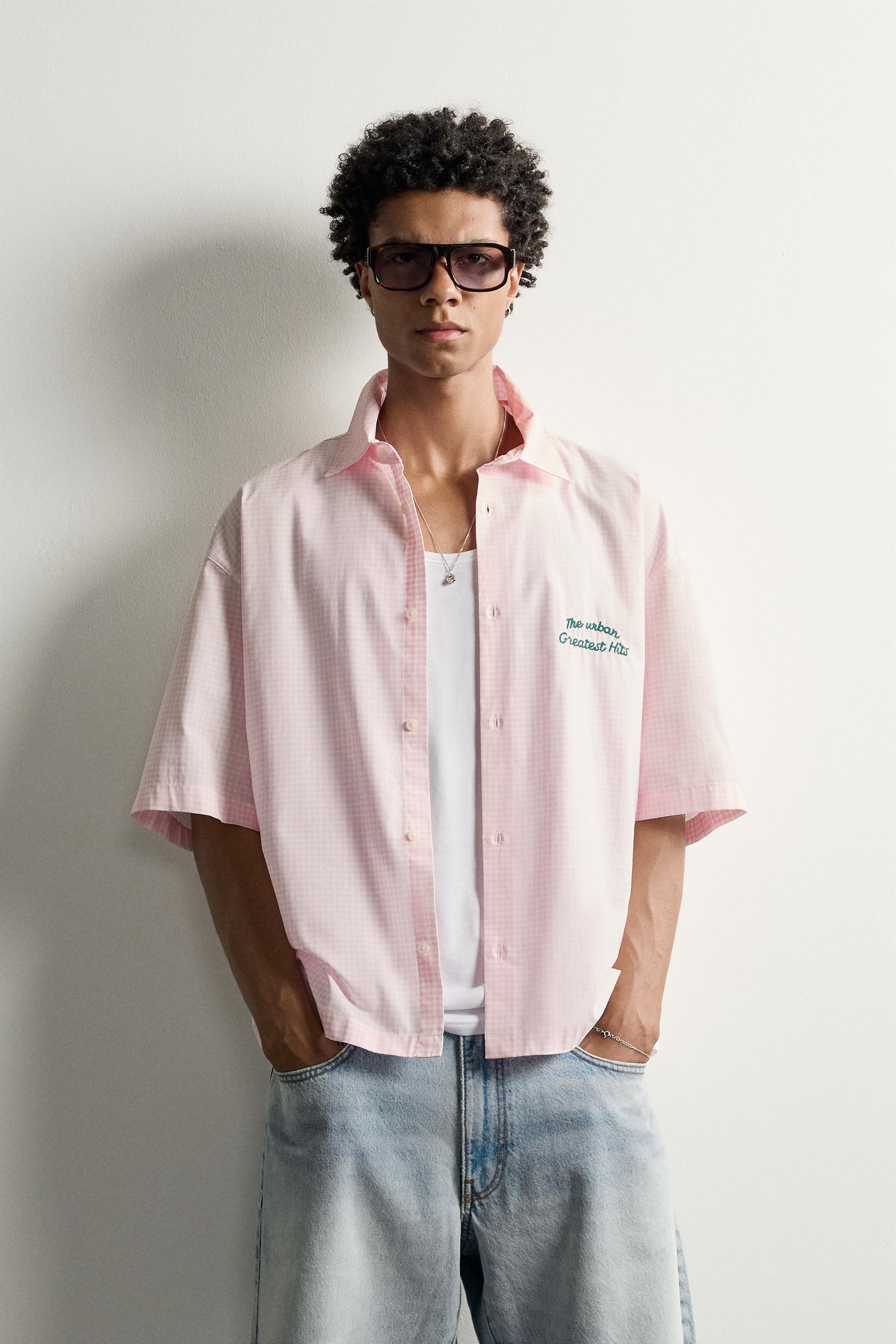 CHECK GRAPHIC PRINT SHIRT - Pink / White | ZARA South Africa