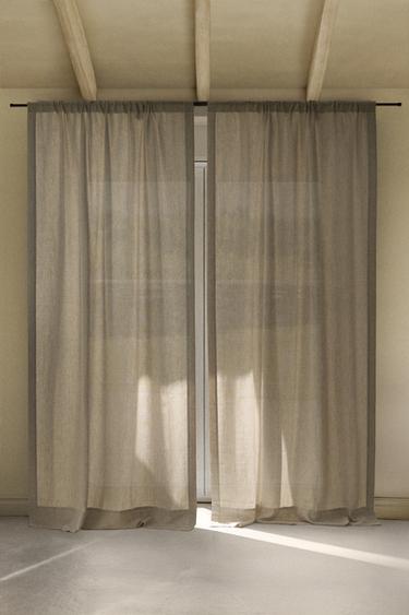 Zara TEXTURED CURTAIN - Pearl gray