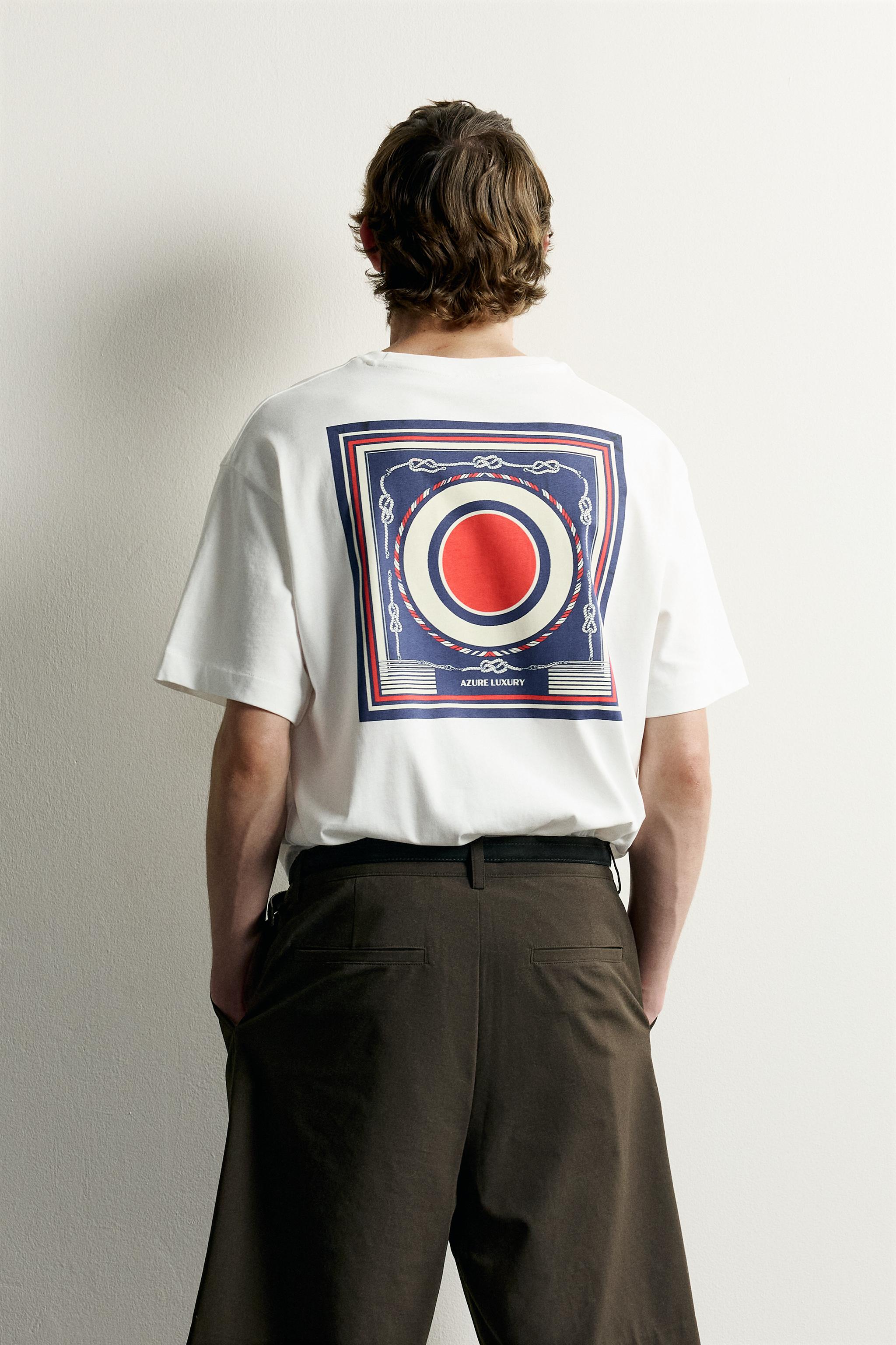 T-SHIRT RELAXED FIT À IMPRIMÉS EN CONTRASTE