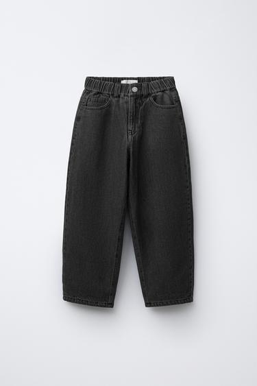 BALLOON JEANS WITH FLEECE LINING - Black by Zara