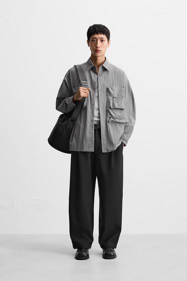 FLIESSENDES HEMD MIT UTILITY-TASCHEN - Grau von Zara - Bild 0