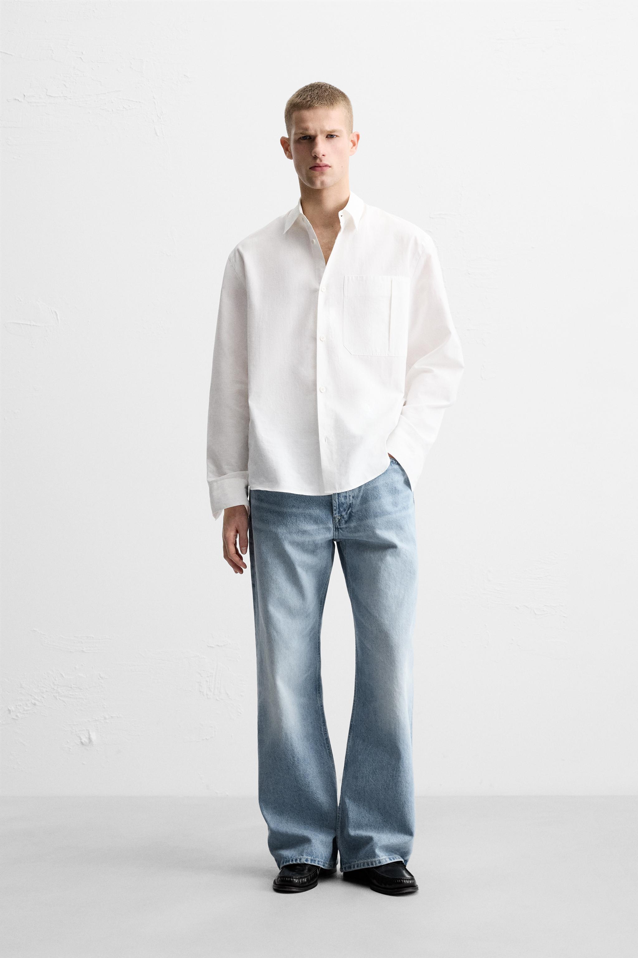 バギーFLAREフィットジーンズ - ミディアムブルー | ZARA Japan バギーFLAREフィットジーンズ - ミディアムブルー | ZARA Japan
