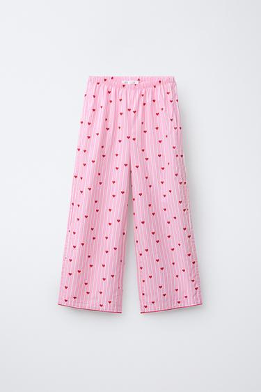 AGES 6-14 / COMBINED HEART AND STRIPE PYJAMAS - Ecru by Zara - Image 3
