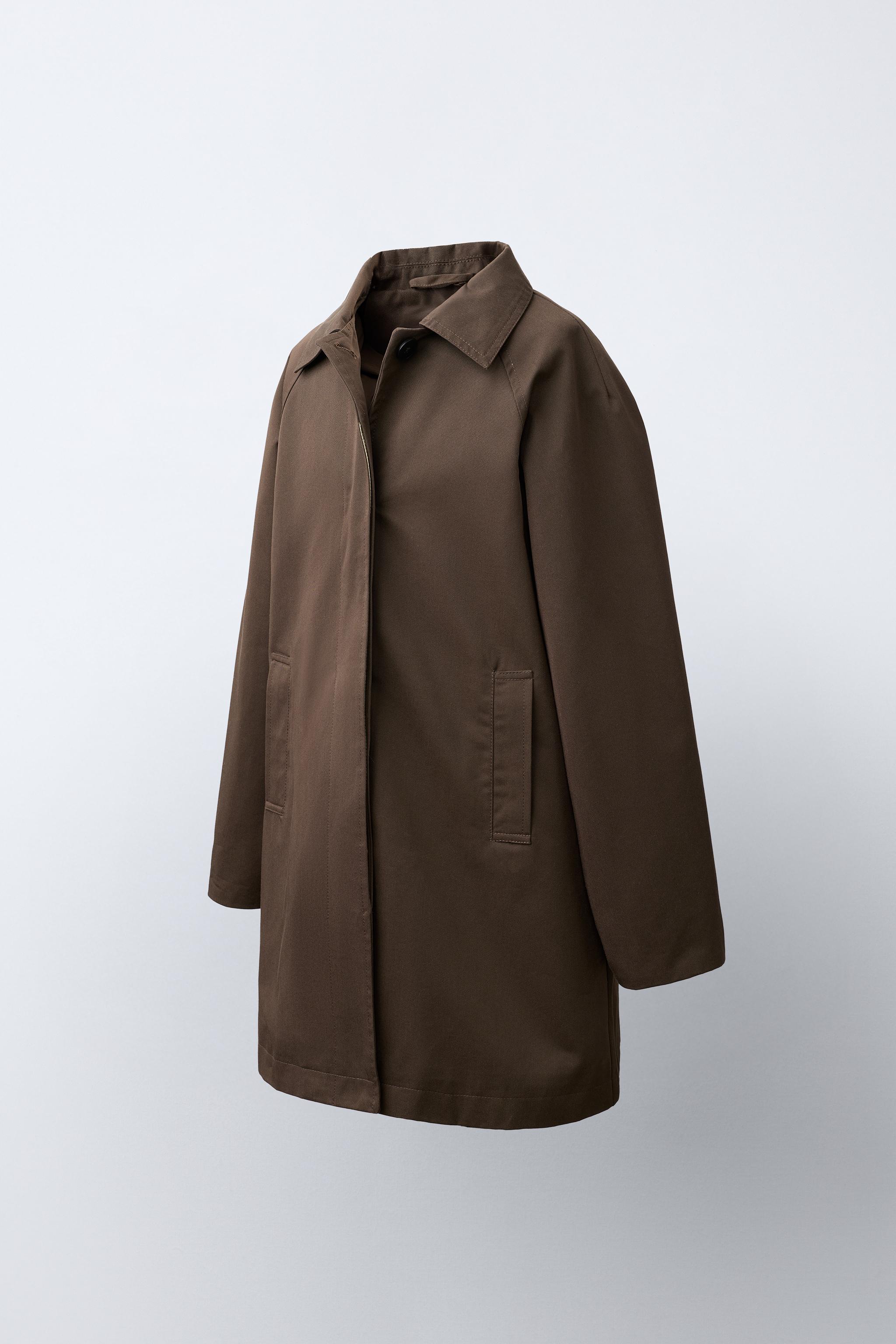 RAGLAN SLEEVE TRENCH COAT — Brown