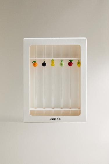 PACK OF GLASS STRAWS WITH FRUIT FIGURES (PACK OF 6) -  by Zara - Image 4