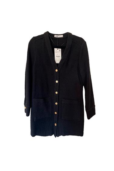 BLACK BUTTON DOWN KNIT DRESS