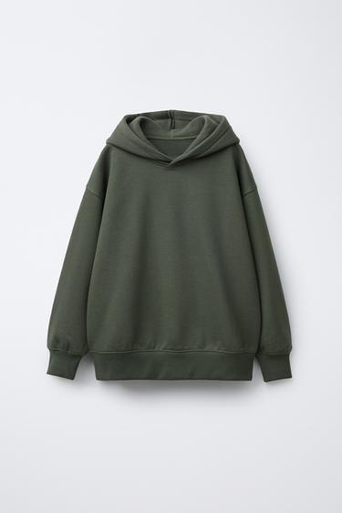 PLAIN HOODIE - GREEN by Zara