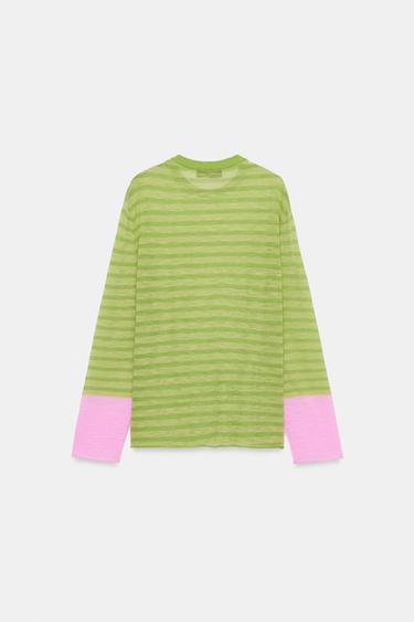 STRIPED KNIT JUMPER - Green stripe by Zara - Image 7