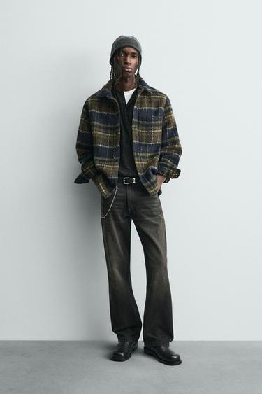 FAUX FUR OVERSHIRT - Dark brown by Zara