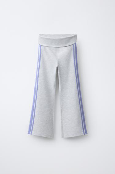 Zaras UTSVÄNGDA LEGGINGS MED SIDORÄNDER - Gråmelerad