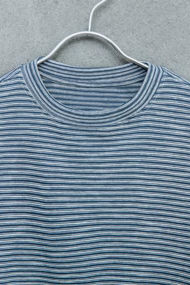 STORIESZ - STRIPED SLUB KNIT T-SHIRT - Blue/White by Zara - Image 2