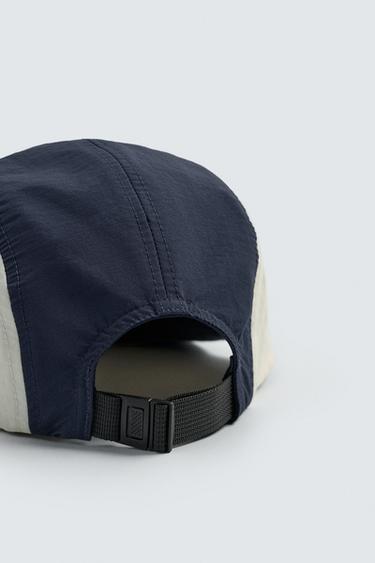 COLOUR BLOCK TECHNICAL FLAT PEAK CAP - Navy blue by Zara - Image 7
