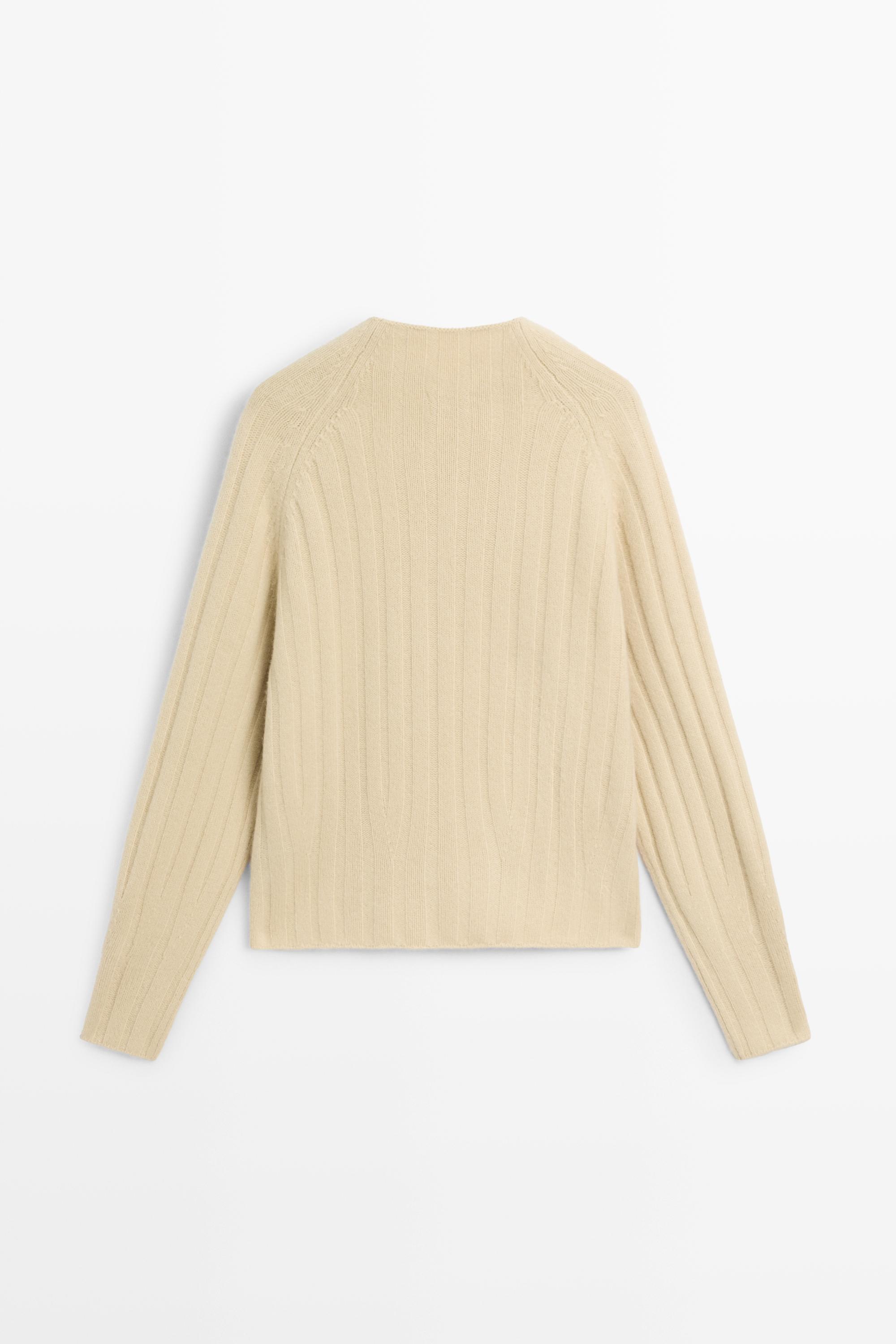 100% wool knit mock neck sweater