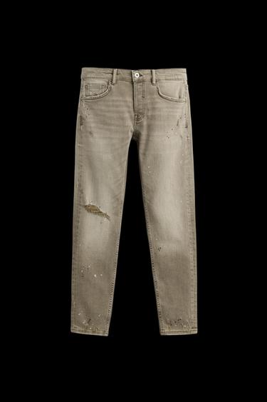 JEANS SKINNY FIT ROTOS - Marrón de Zara - Imagen 0