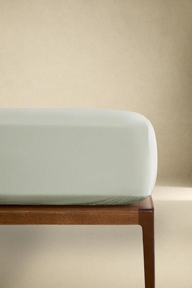 SATEEN FITTED SHEET | 30 CM HIGH (300 THREAD COUNT) - Light blue by Zara
