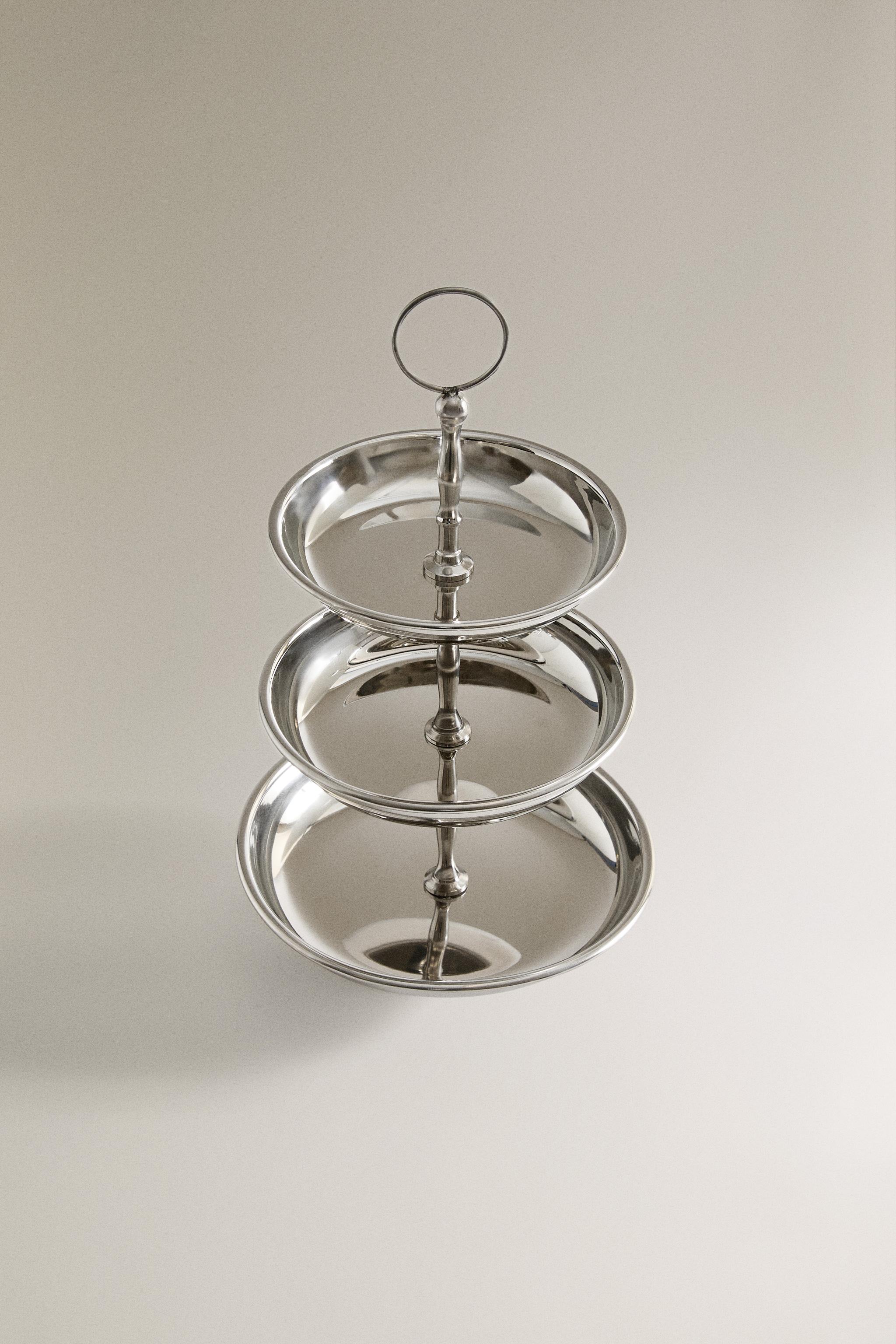 STEEL TIERED SERVING DISH — Steel