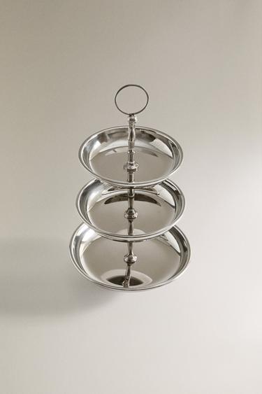 STEEL TIERED SERVING DISH - Steel by Zara - Image 1