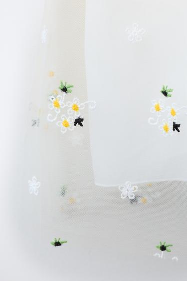 TULLE FLORAL DRESS - Oyster-white by Zara - Image 3