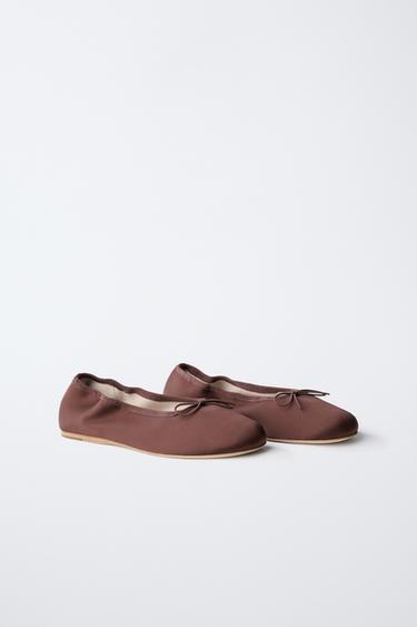 LIMITED EDITION BOW BALLET FLATS - Burgundy Red by Zara - Image 1