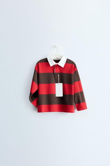 ZARA TIMELESS - POLO ESTAMPADO RAYAS - Marrón de Zara - Imagen 0