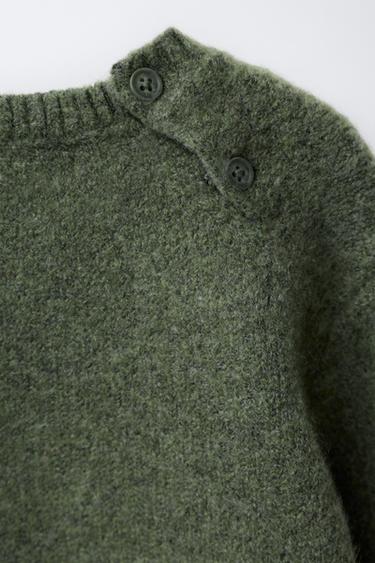 EMBROIDERED TREE KNIT JUMPER - Mid-green by Zara - Image 3