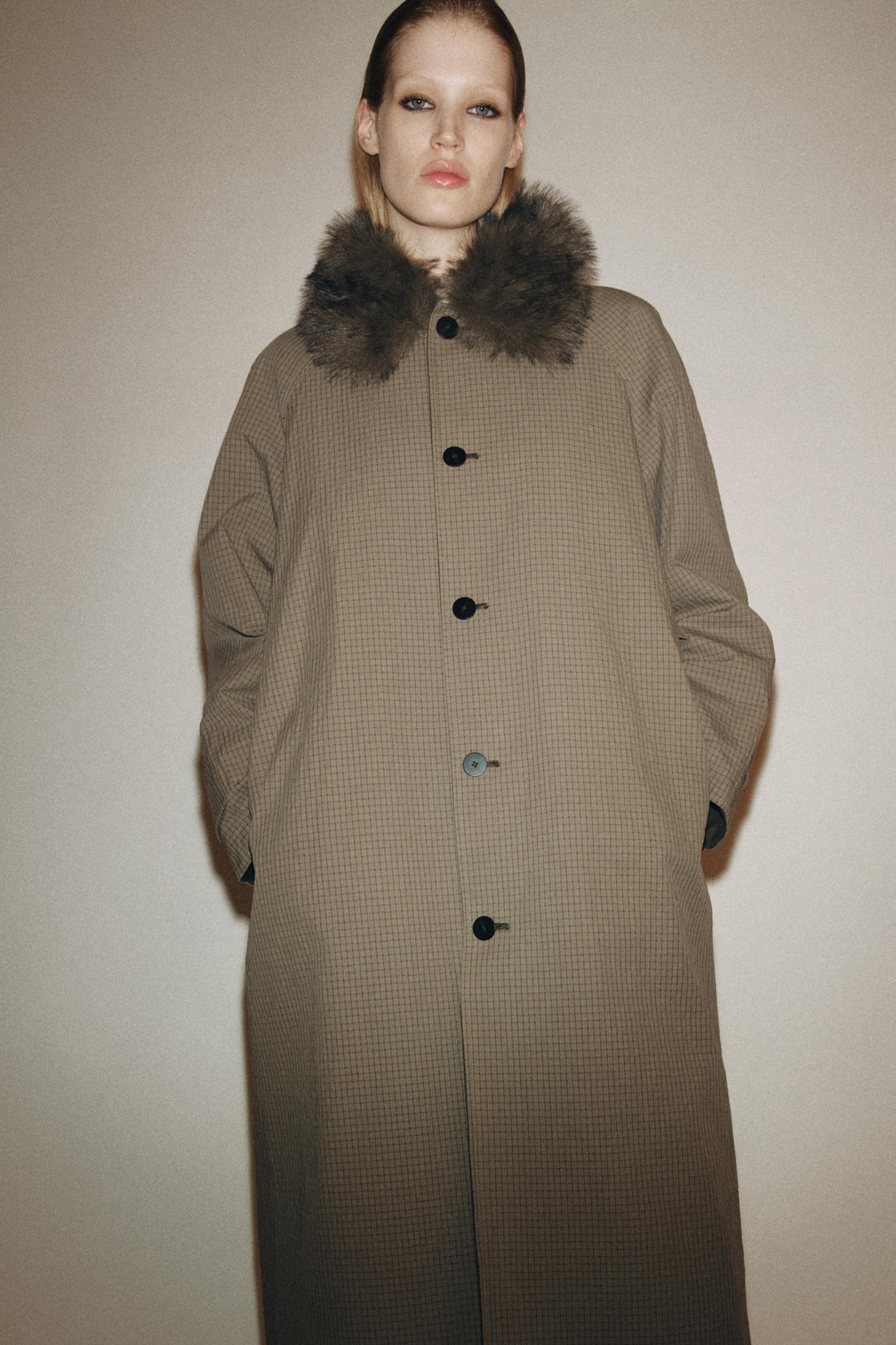 ZW COLLECTION LIMITED EDITION REVERSIBLE TRENCH COAT WITH FAUX FUR