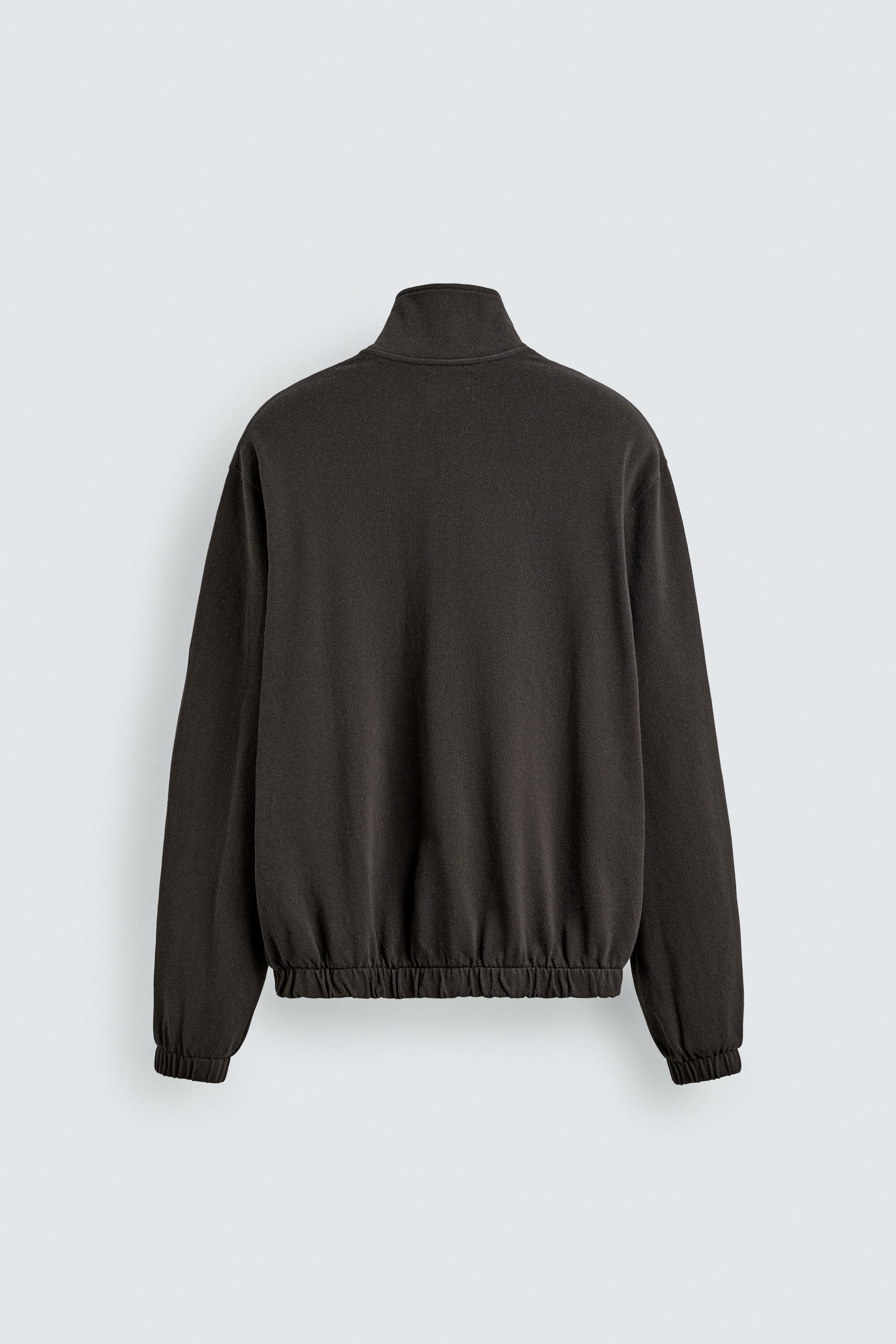 KNIT ZIP SWEATSHIRT - Black / Brown | ZARA United States