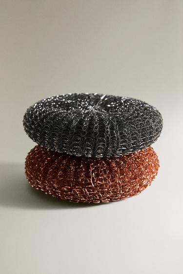 STAINLESS STEEL SCOURER PACK (PACK OF 2) - Copper by Zara - Image 1