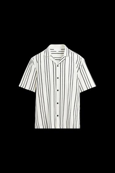 Zara FLOWY STRIPED SHIRT - White - Image 0