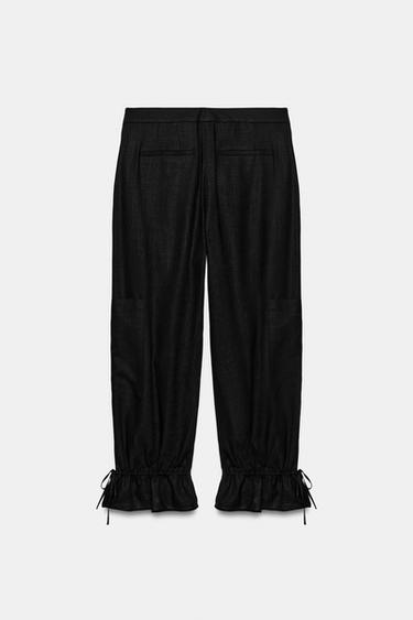 PANTALON BOUFFANT À LIENS ZW COLLECTION - Noir de Zara - Image 6