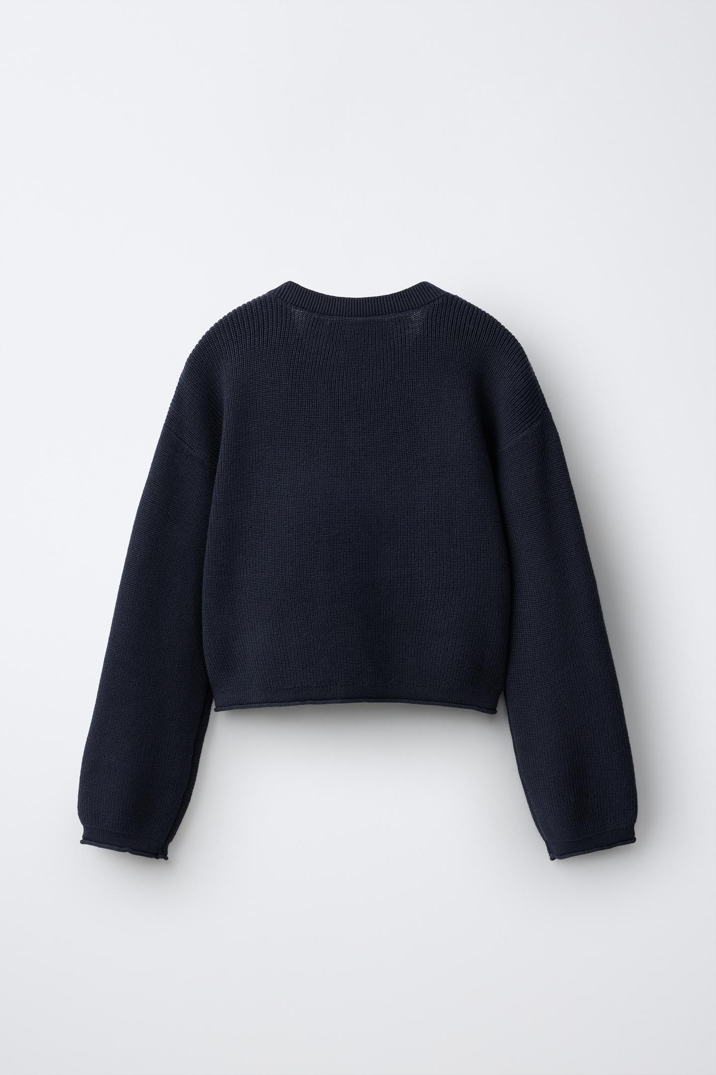 Детский свитер Zara V-NECK Knit, цвет: Тёмно-синий — фото 3