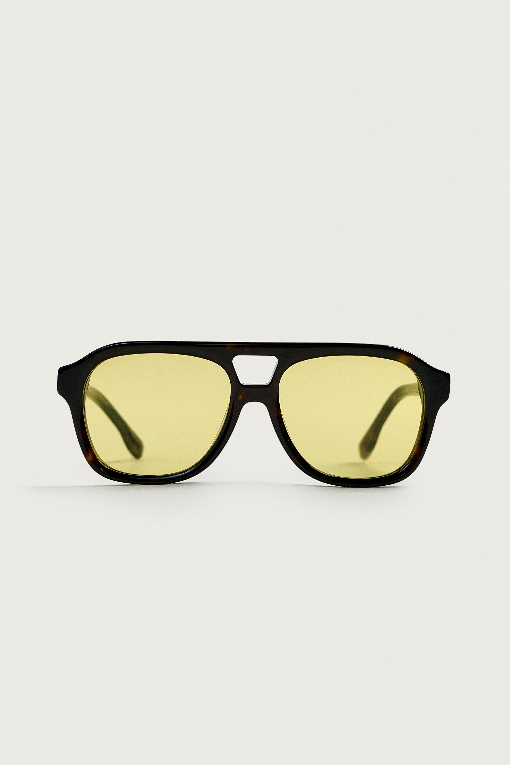 RECTANGULAR SUNGLASSES — Tortoise shell