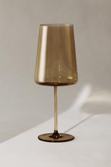 CONICAL CRYSTALLINE WINE GLASS - Brown by Zara