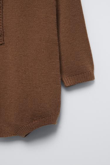 100% MERINO WOOL BODYSUIT - Brown by Zara - Image 3